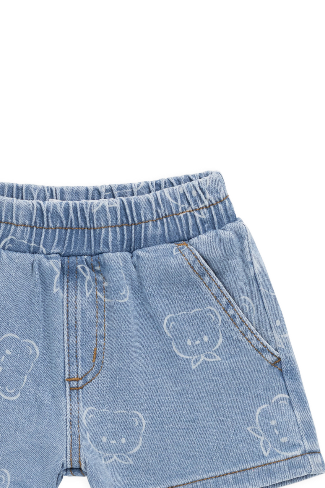 Reid Denim Short - Bowie Bear Denim Childrens Shorts from Jamie Kay USA