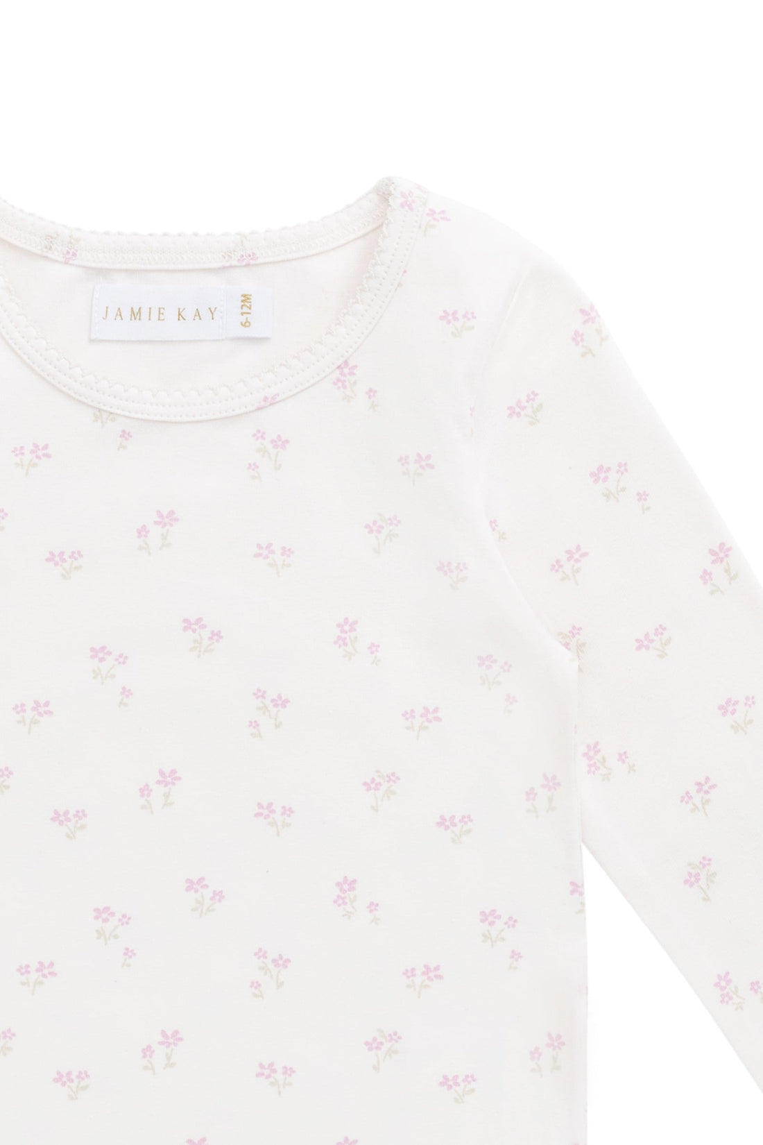 Organic Cotton Long Sleeve Top - Pauline Pink Childrens Top from Jamie Kay USA