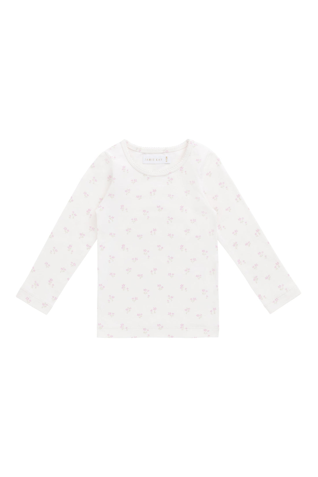 Organic Cotton Long Sleeve Top - Pauline Pink Childrens Top from Jamie Kay USA