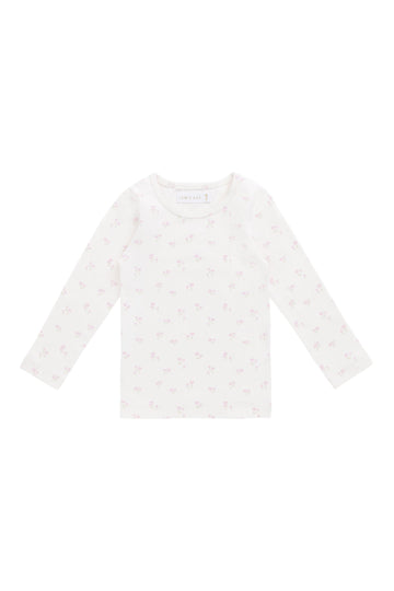Organic Cotton Long Sleeve Top - Pauline Pink Childrens Top from Jamie Kay USA