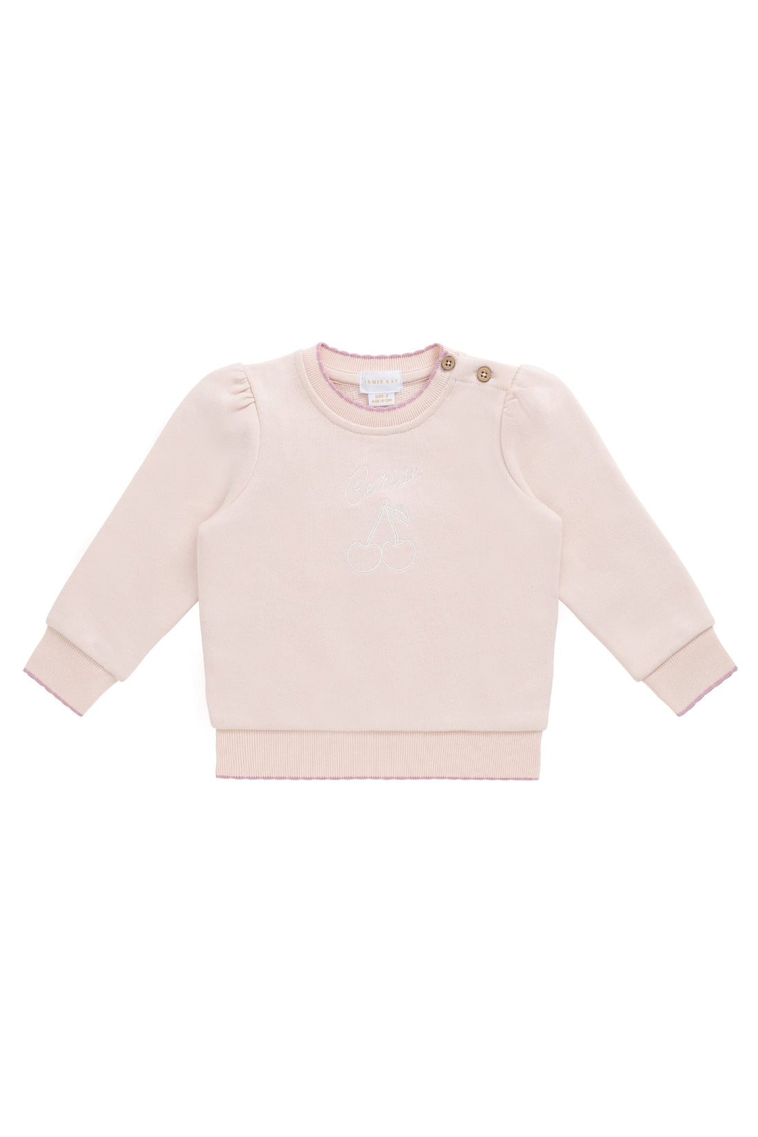 Organic Cotton Monroe Sweatshirt - Morganite Cerise Childrens Top from Jamie Kay USA