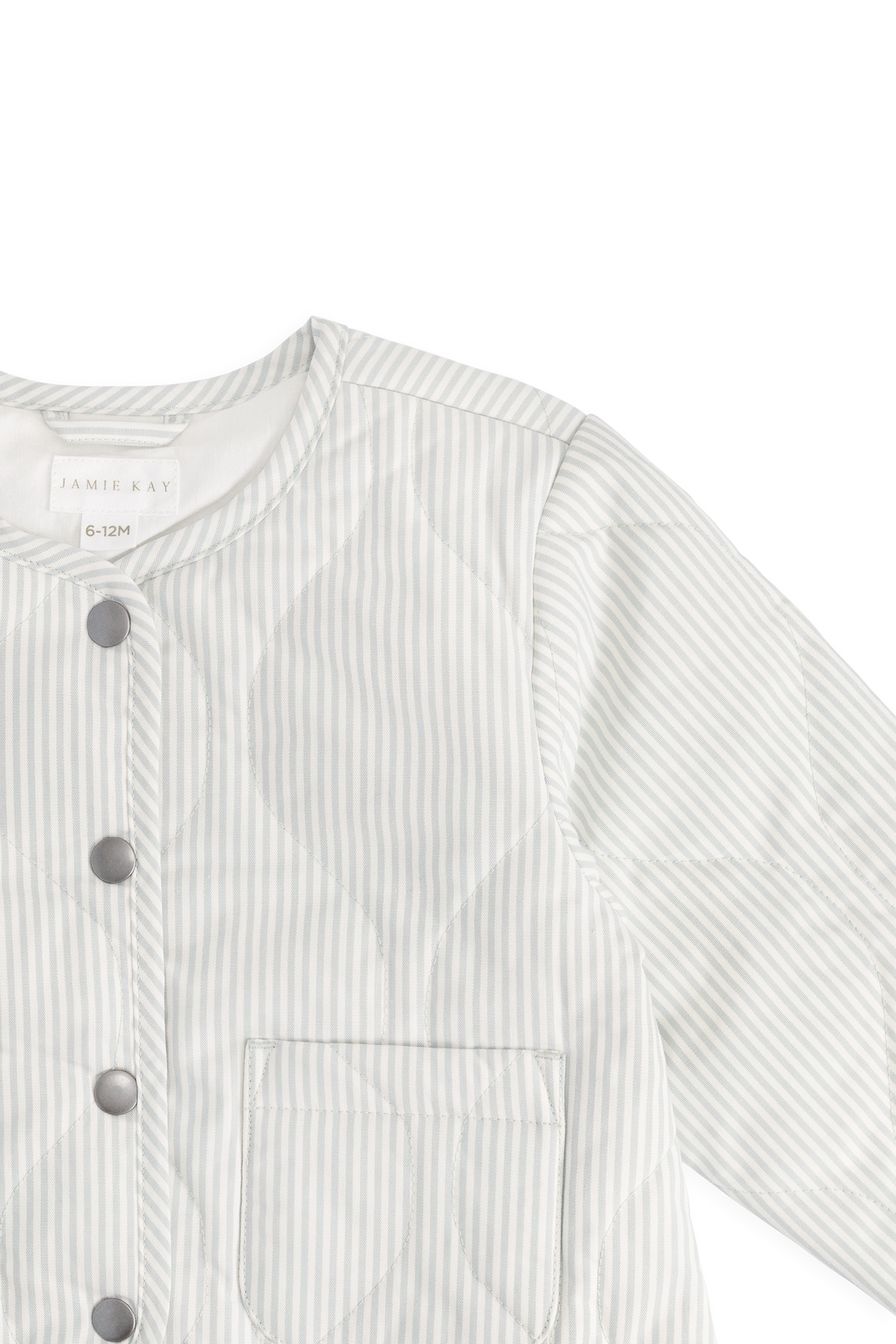 Elio Jacket - Fine Stripe Cloud/Bluegum Childrens Jacket from Jamie Kay USA
