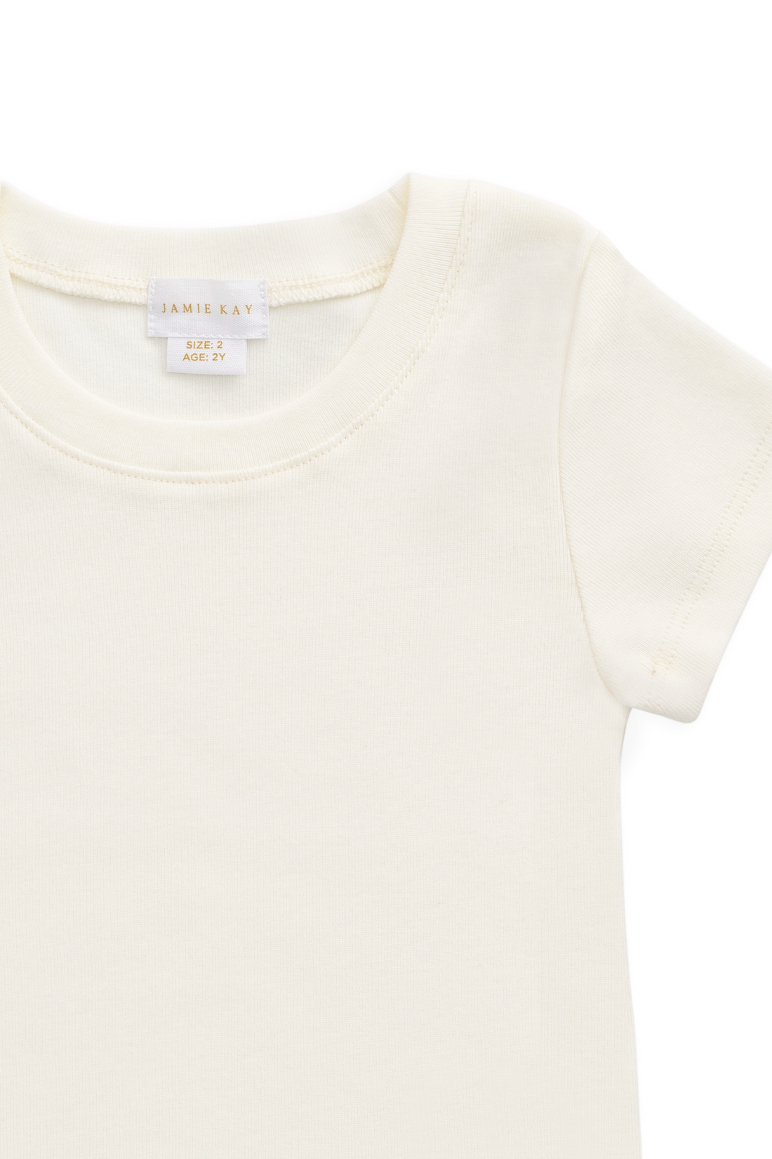 Organic Cotton Rib Helene Tee - Parchment Childrens Top from Jamie Kay USA