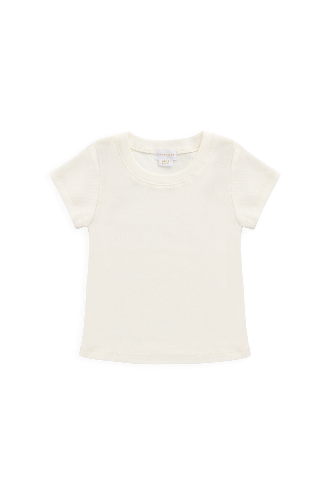 Organic Cotton Rib Helene Tee - Parchment Childrens Top from Jamie Kay USA