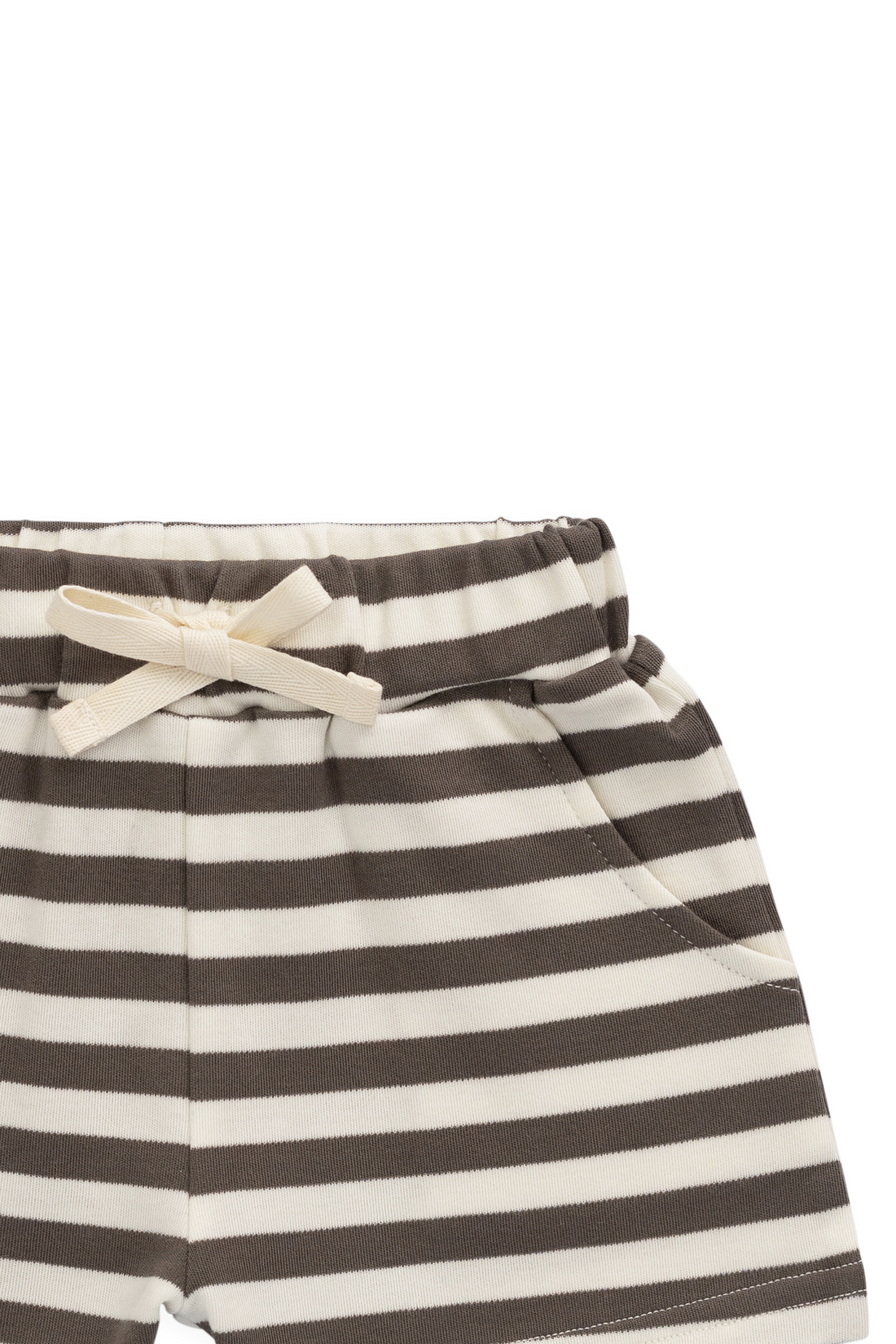 Pima Cotton Wesley Short - Essential Stripe Raku/Cloud Childrens Shorts from Jamie Kay USA