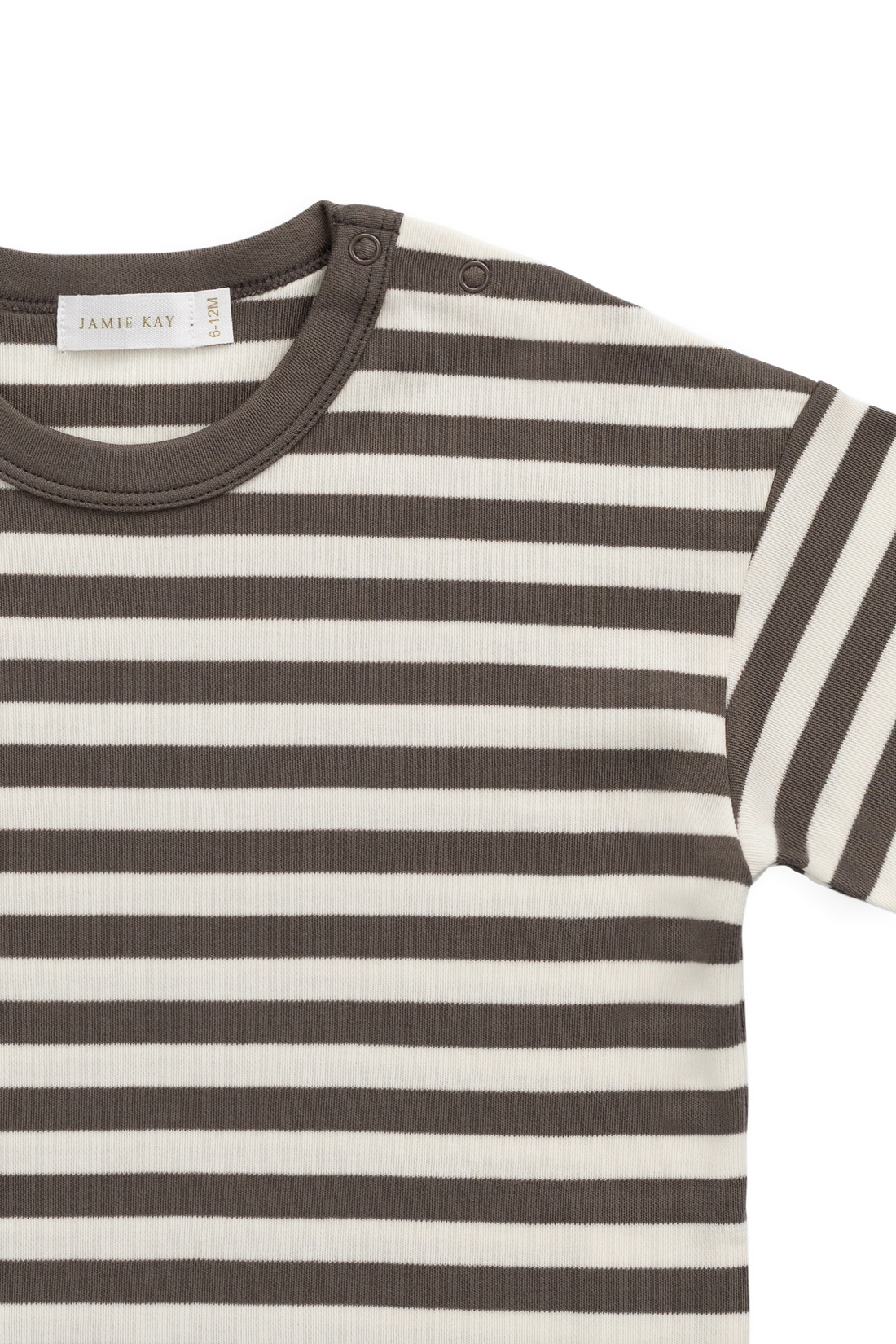 Pima Cotton Wesley Tee - Essential Stripe Raku/Cloud Childrens Top from Jamie Kay USA