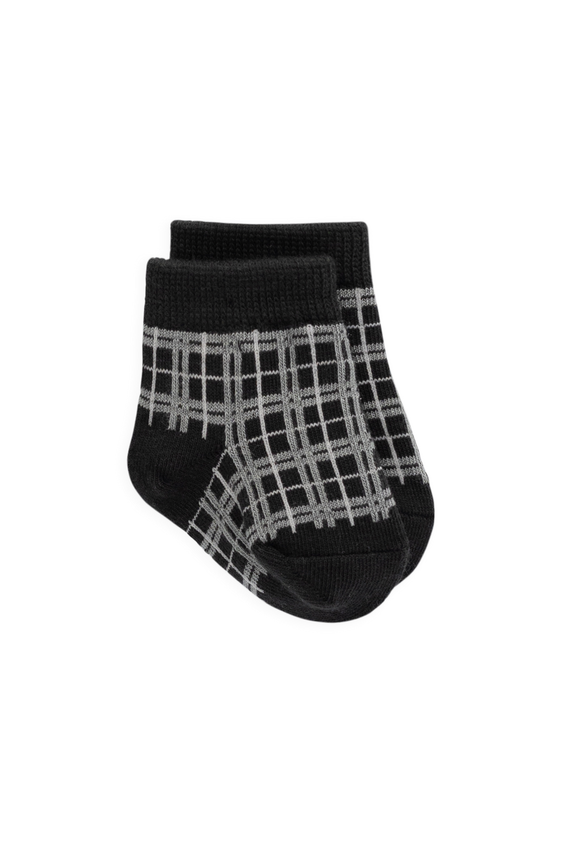 William Socks - Tattersalls Check Basalt Childrens Socks from Jamie Kay USA