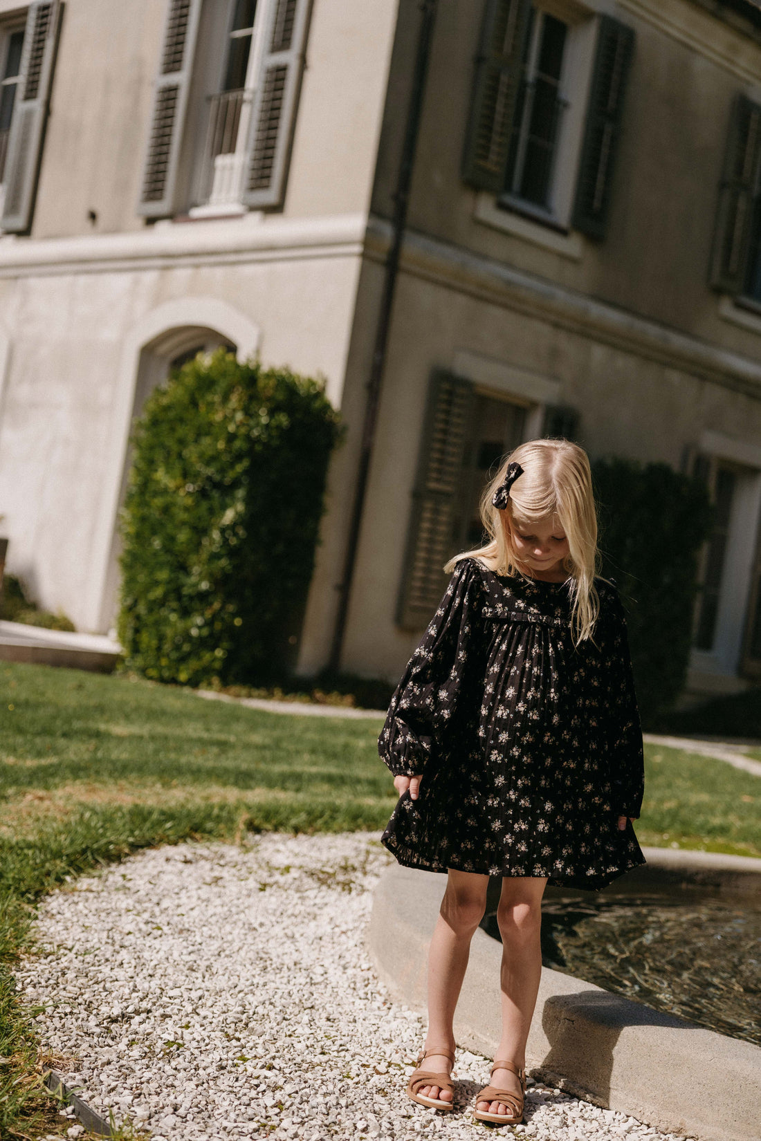 Organic Cotton Gianna Dress - Cassie Caviar Childrens Dress from Jamie Kay USA