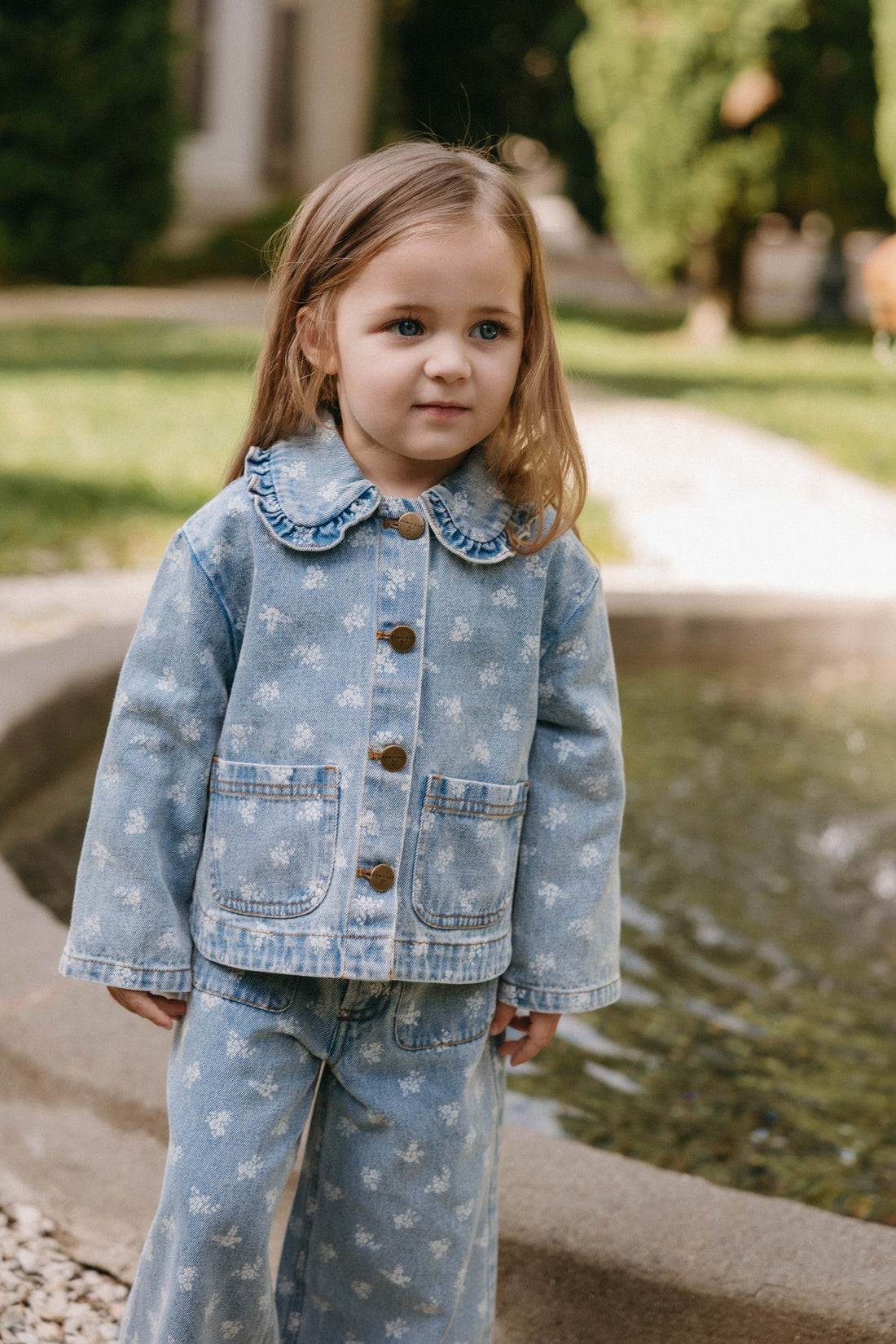 Malani Jacket - Tully Floral Denim Childrens Jacket from Jamie Kay USA