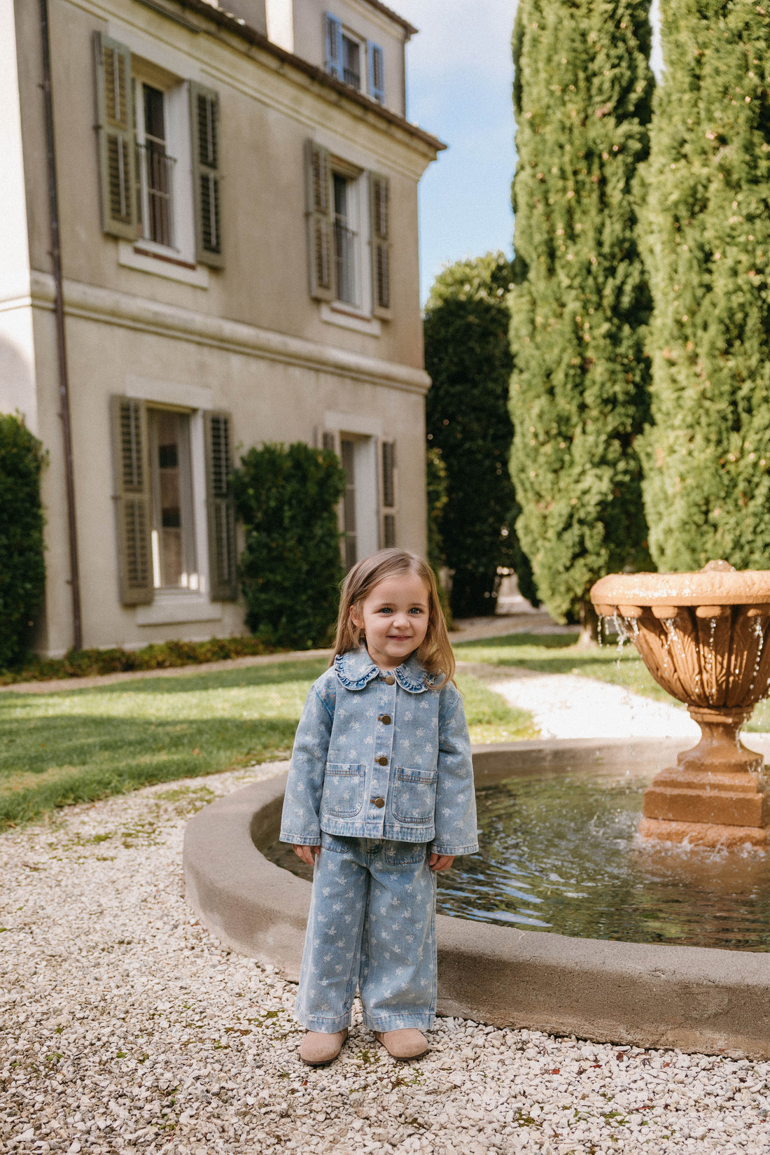 Malani Jacket - Tully Floral Denim Childrens Jacket from Jamie Kay USA