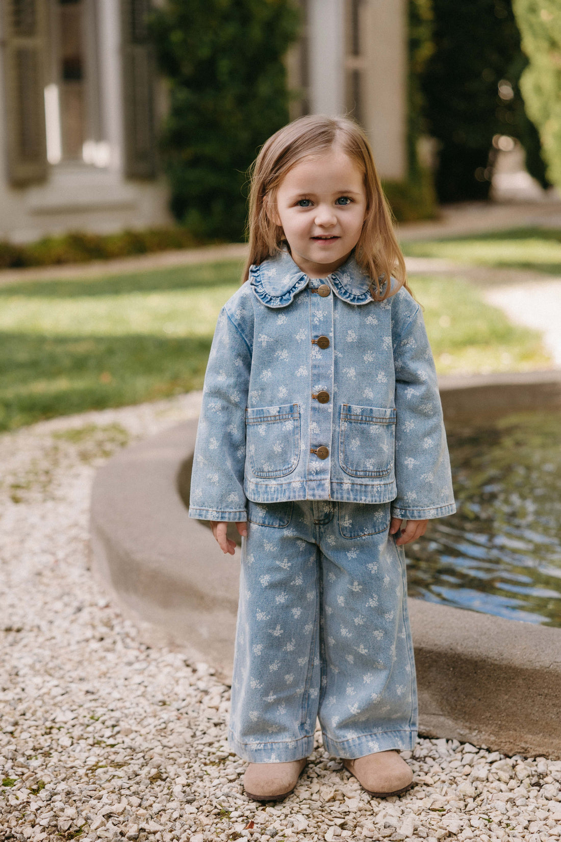 Malani Jacket - Tully Floral Denim Childrens Jacket from Jamie Kay USA