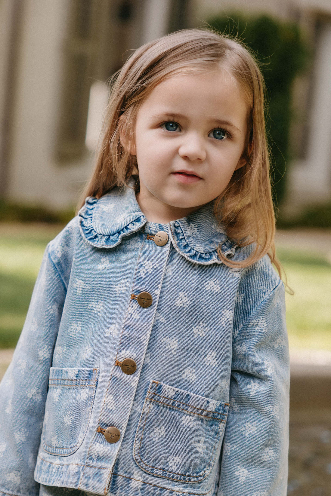 Malani Jacket - Tully Floral Denim Childrens Jacket from Jamie Kay USA