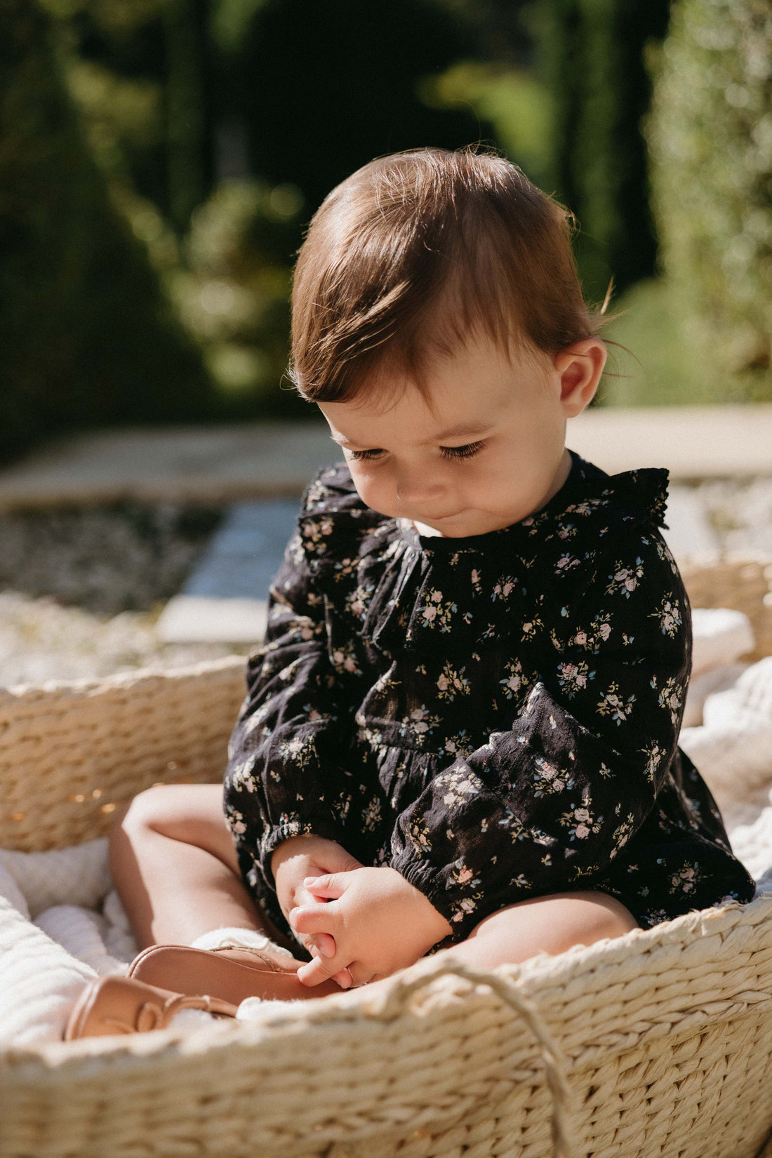 Organic Cotton Caroline Playsuit - Cassie Caviar Childrens Playsuit from Jamie Kay USA