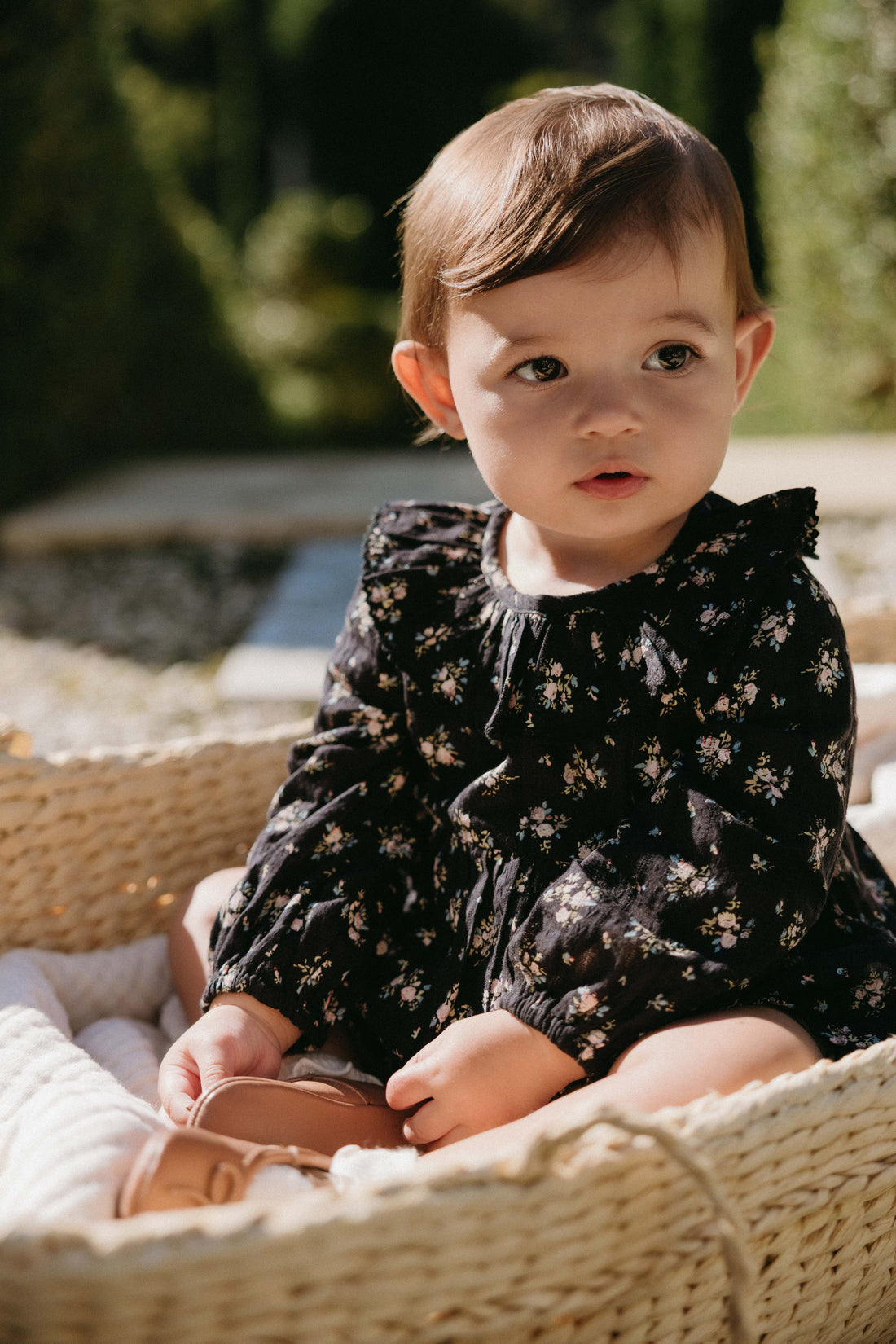Organic Cotton Caroline Playsuit - Cassie Caviar Childrens Playsuit from Jamie Kay USA