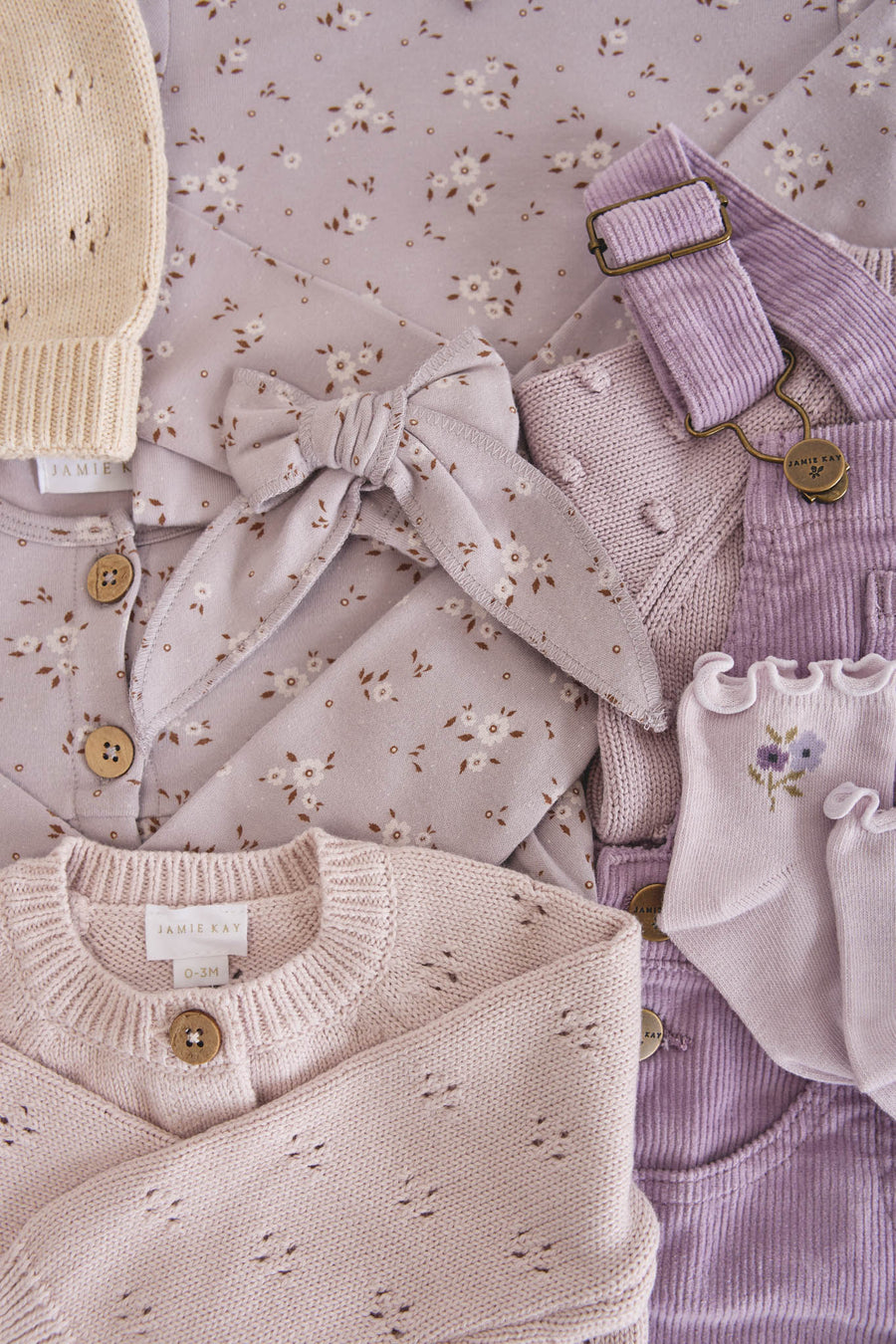 Organic Cotton Bow - Lulu Bloom Iris Childrens Bow from Jamie Kay USA