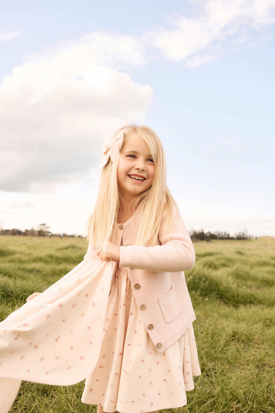 Organic Cotton Tallulah Dress - Meredith Morganite Childrens Dress from Jamie Kay USA