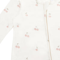 Bamboo Aspen Onepiece - Cherry Love Parchment Childrens Pyjama from Jamie Kay USA