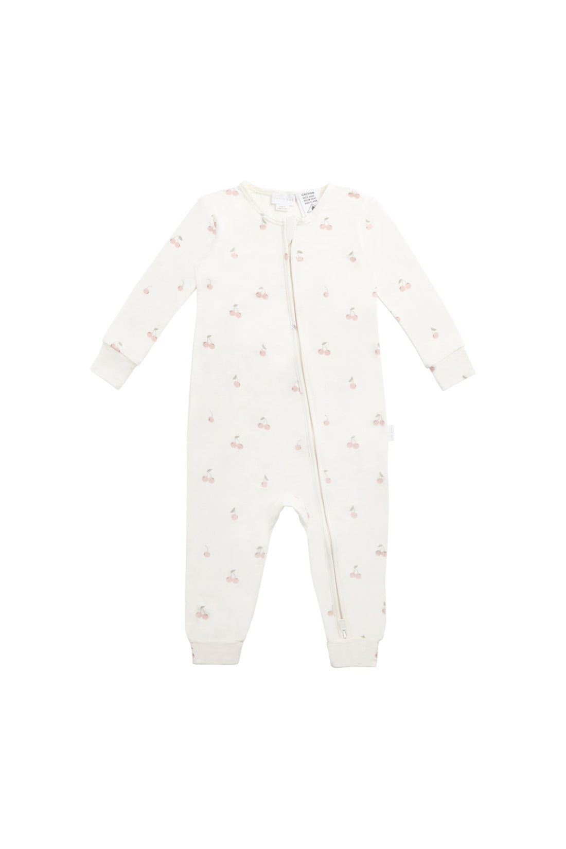 Bamboo Aspen Onepiece - Cherry Love Parchment Childrens Pyjama from Jamie Kay USA