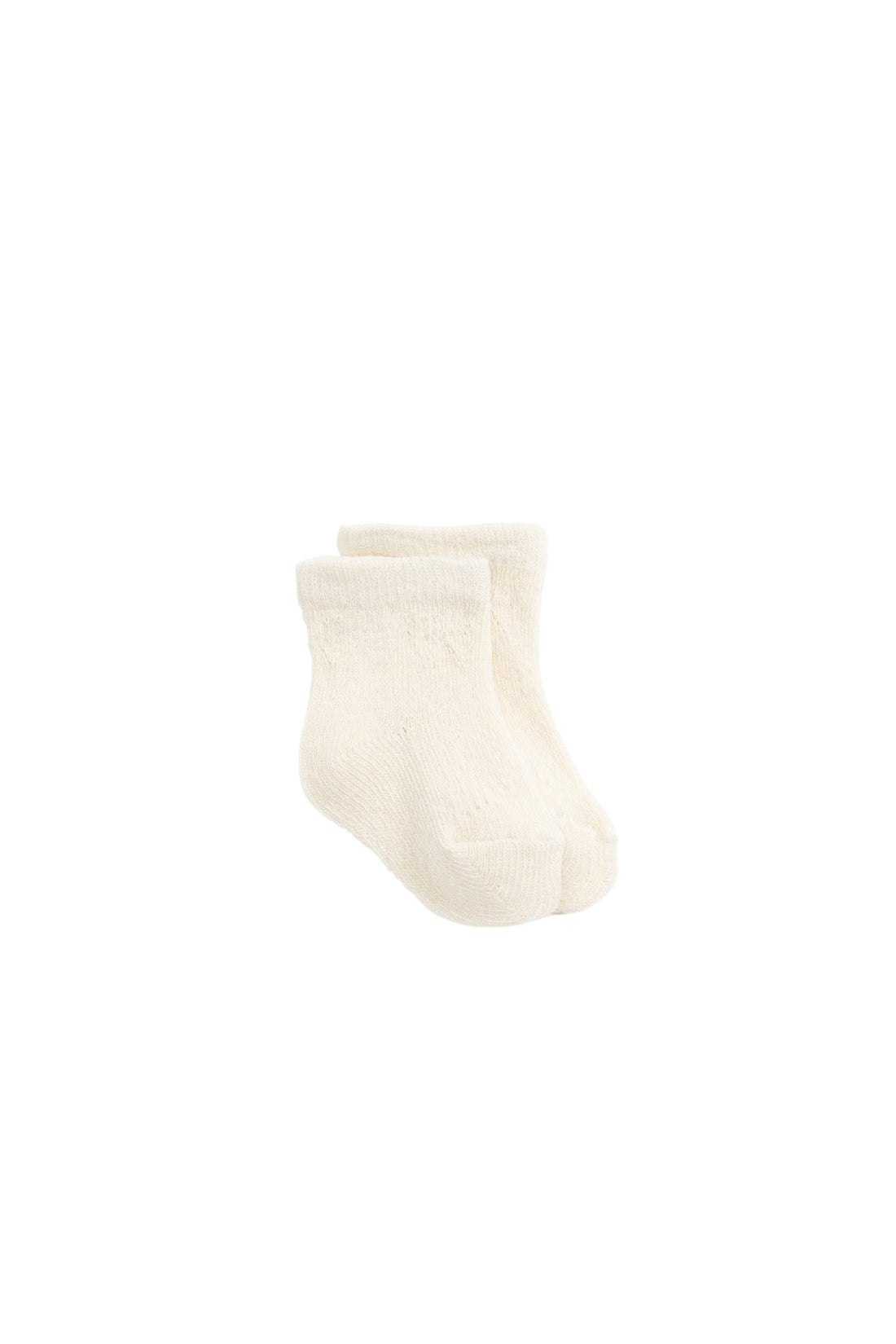 Bow Pointelle Ankle Socks - Milk Childrens Sock from Jamie Kay USA