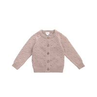 Dotty Cardigan - Dusky Rose Childrens Cardigan from Jamie Kay USA