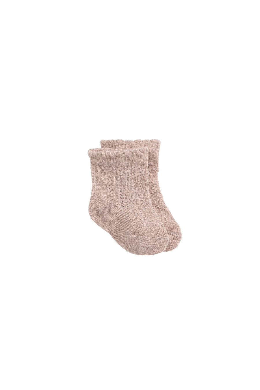 Emily Pointelle Ankle Sock - Dusky Rose Childrens Sock from Jamie Kay USA