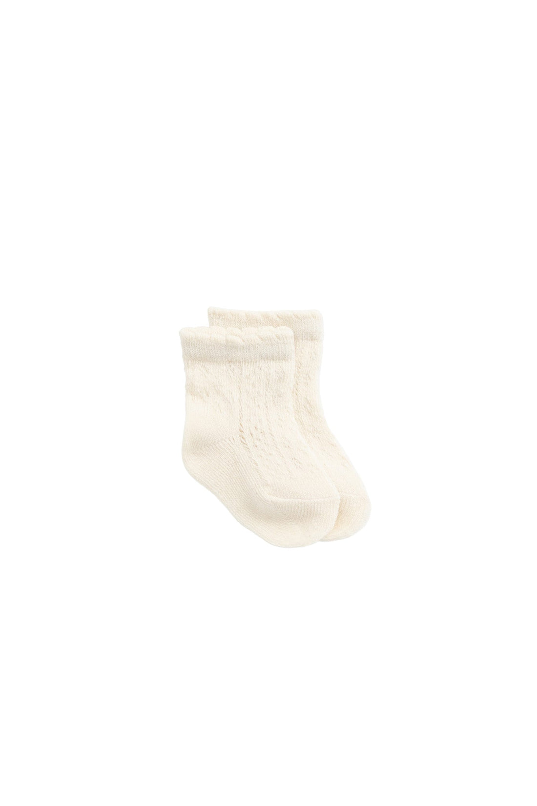 Emily Pointelle Ankle Sock - Milk Childrens Sock from Jamie Kay USA