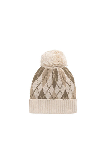 Enzo Hat - Enzo Jacquard Oatmeal Marle Childrens Beanie from Jamie Kay USA