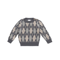 Enzo Jumper - Enzo Jacquard - Lava Smoke Childrens Jumper from Jamie Kay USA