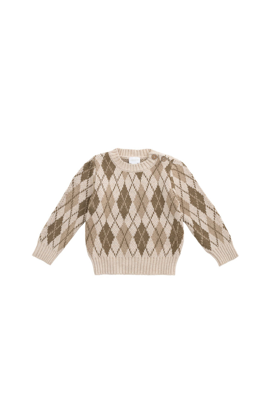 Enzo Jumper - Enzo Jacquard Oatmeal Marle Childrens Jumper from Jamie Kay USA