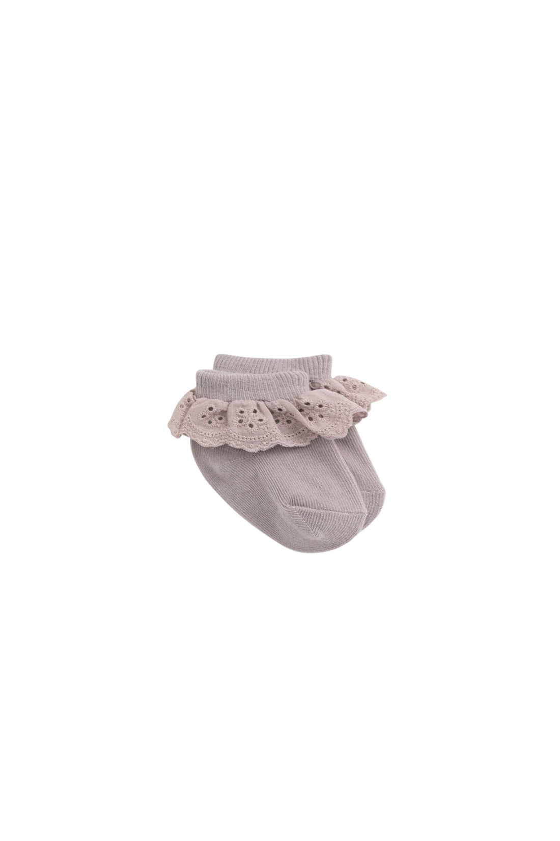 Frill Ankle Sock - Mushroom Childrens Socks from Jamie Kay USA