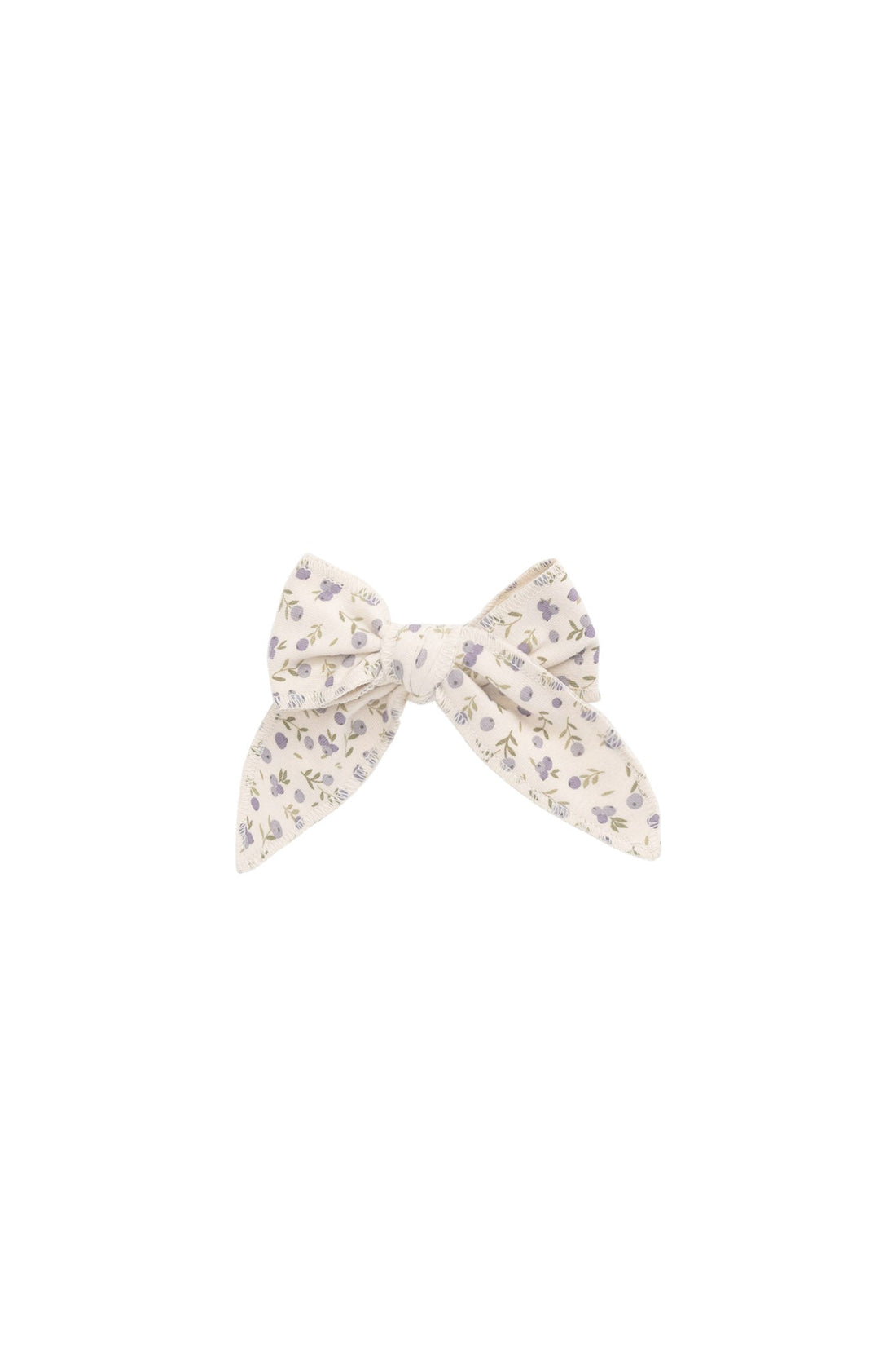 Organic Cotton Bow - Blueberry Field Raindrops Childrens Hair Bow from Jamie Kay USA