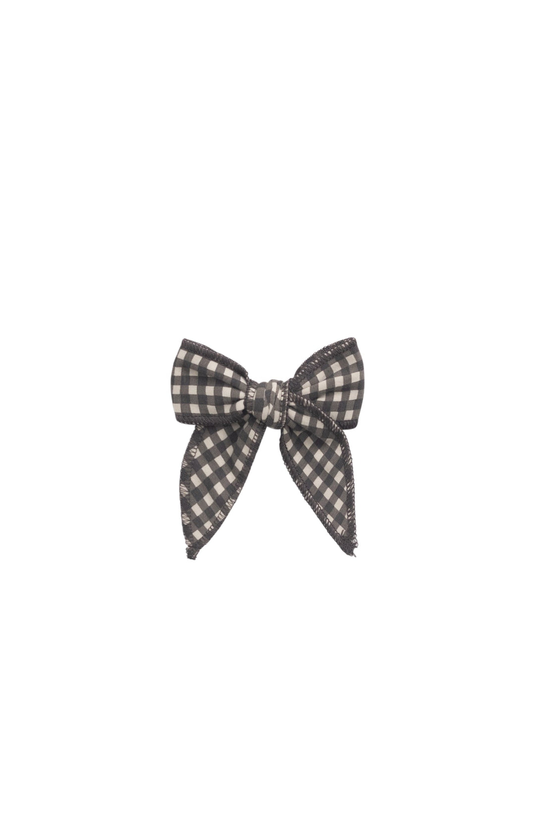 Organic Cotton Bow - Mini Gingham Bistre Childrens Hair Bow from Jamie Kay USA