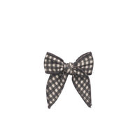 Organic Cotton Bow - Mini Gingham Bistre Childrens Hair Bow from Jamie Kay USA