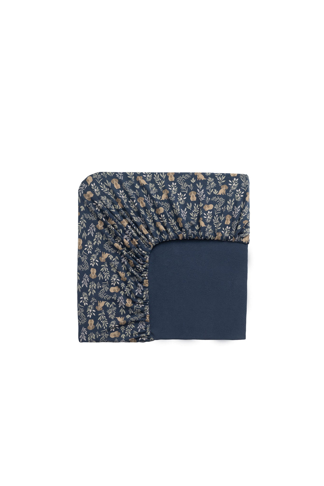 Organic Cotton Cot Sheet - Charlie's Backyard Navy Childrens Accessories from Jamie Kay USA