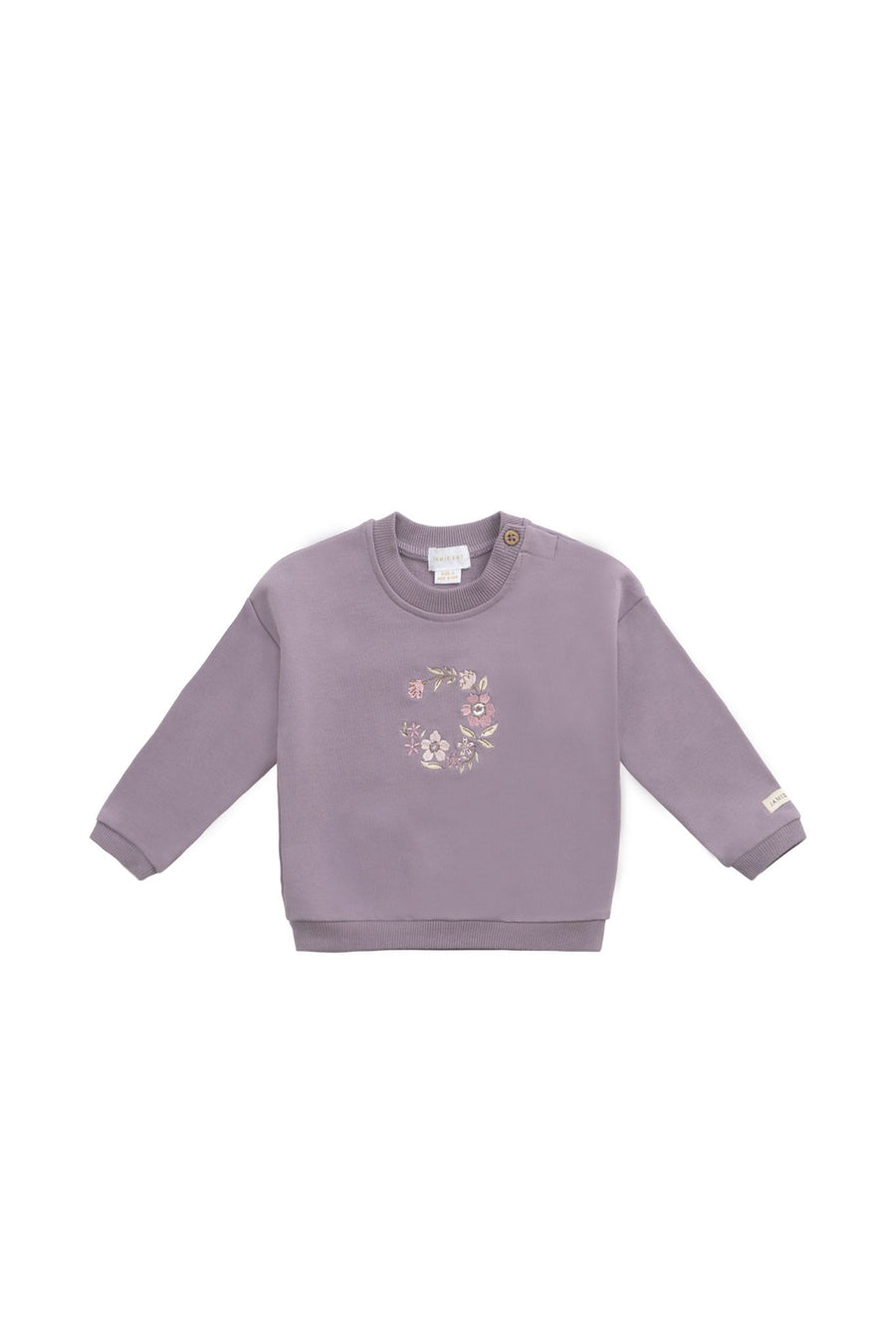 Organic Cotton Damien Sweatshirt - Vintage Violet Wreath Childrens Top from Jamie Kay USA