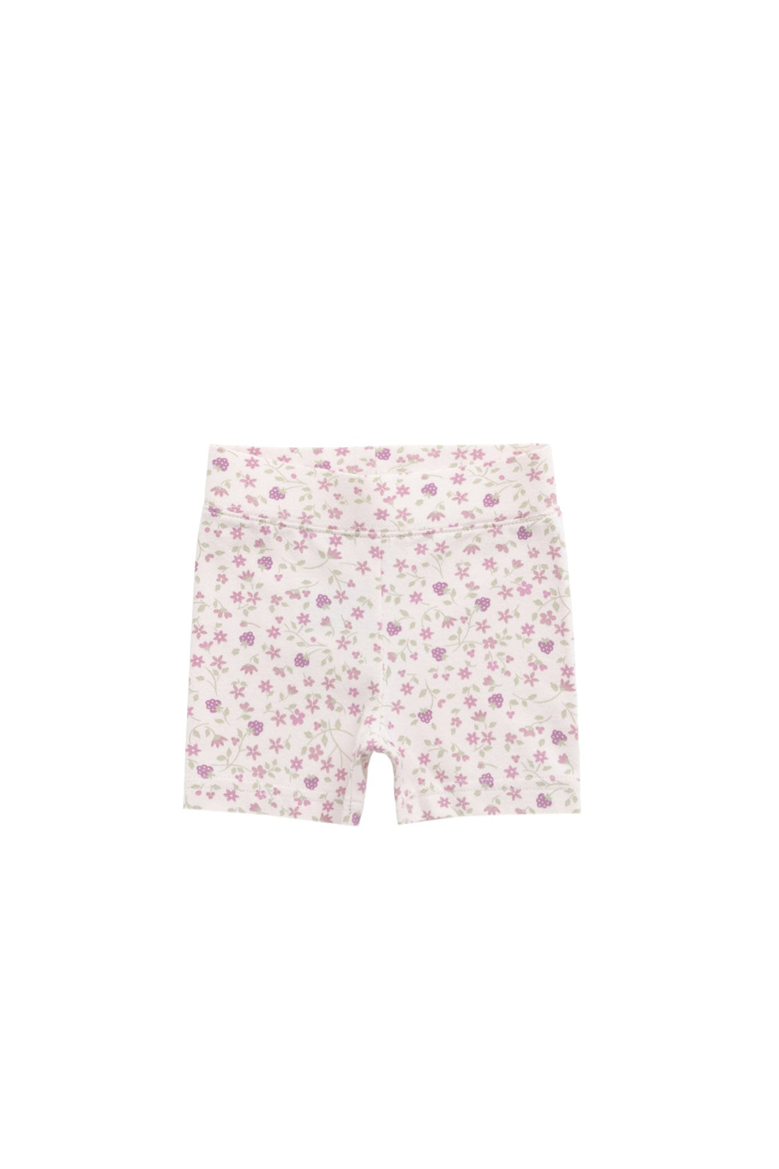 Organic Cotton Everyday Bike Short - Adaline Berries Ballet Pink Childrens Short from Jamie Kay USA