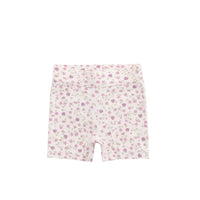 Organic Cotton Everyday Bike Short - Adaline Berries Ballet Pink Childrens Short from Jamie Kay USA