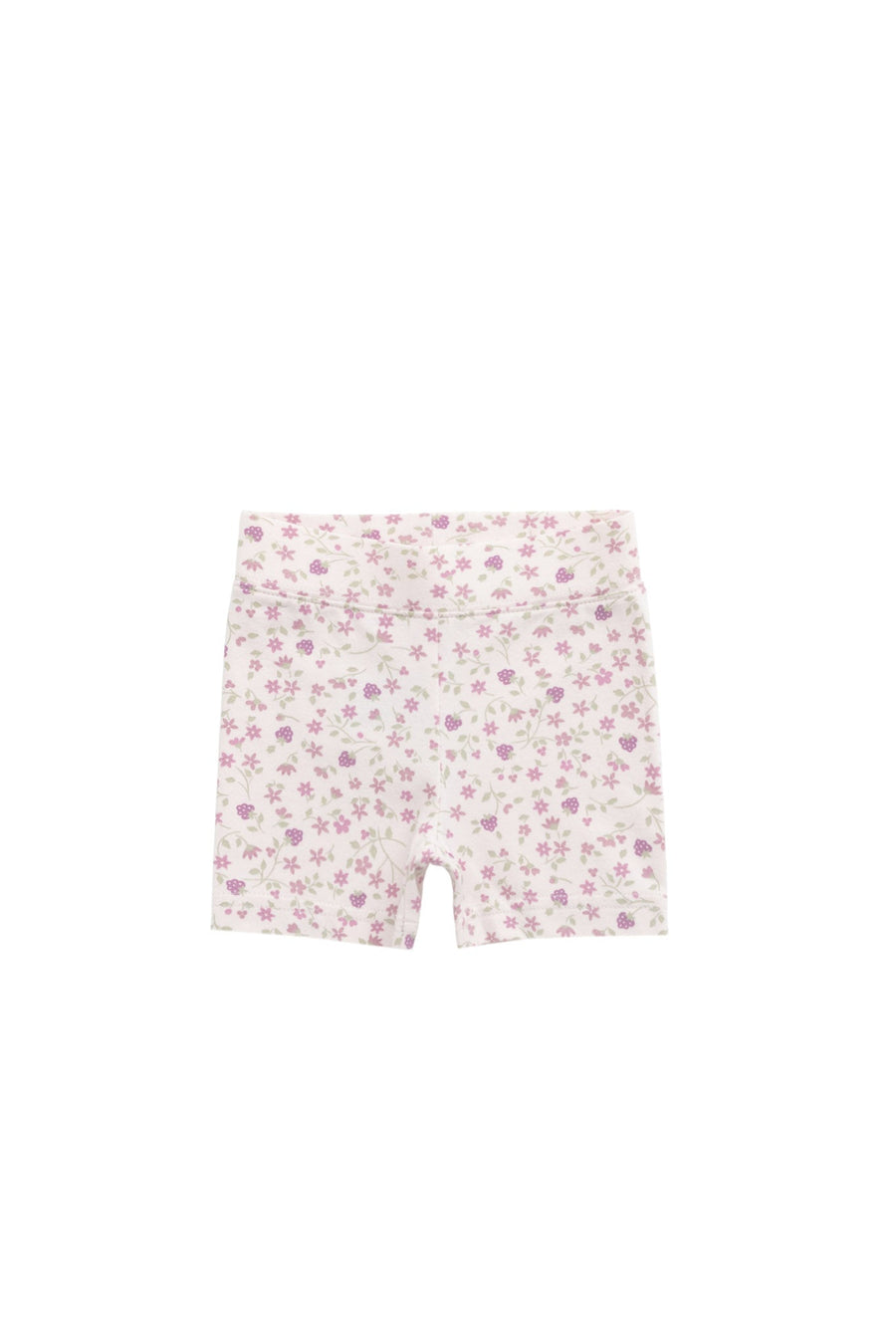 Organic Cotton Everyday Bike Short - Adaline Berries Ballet Pink Childrens Short from Jamie Kay USA