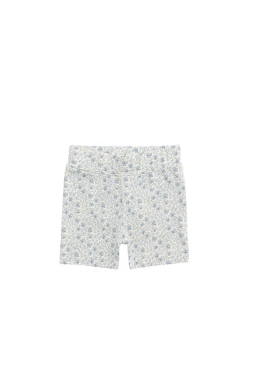 Organic Cotton Everyday Bike Short - Claudette Pearl Blue Childrens Short from Jamie Kay USA