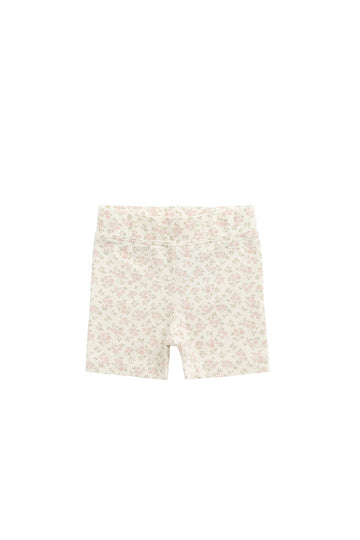 Organic Cotton Everyday Bike Short - Rosalie Field Mauve Childrens Short from Jamie Kay USA