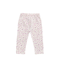 Organic Cotton Everyday Legging - Adaline Berries Ballet Pink Childrens Legging from Jamie Kay USA