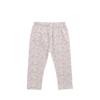 Organic Cotton Everyday Legging - Amber Floral Lilac Ash Childrens Legging from Jamie Kay USA