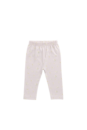 Organic Cotton Everyday Legging - Simple Flowers Lilac Childrens Legging from Jamie Kay USA