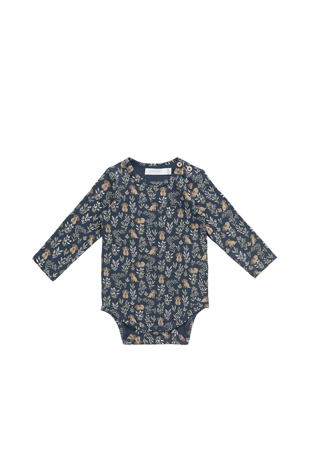 Organic Cotton Fernley Bodysuit - Charlie's Backyard Navy Childrens Bodysuit from Jamie Kay USA