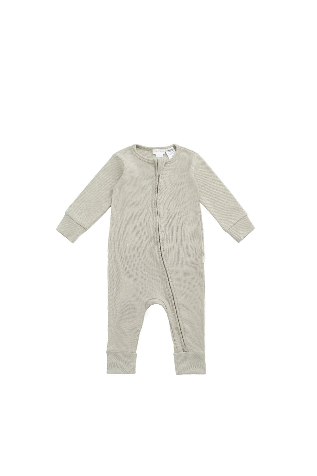 Organic Cotton Fine Rib Gracelyn Zip Onepiece - Mist Childrens Onepiece from Jamie Kay USA