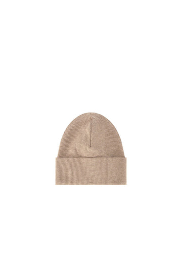 Organic Cotton Fine Rib Lennon Beanie - Sable Marle Childrens Hat from Jamie Kay USA