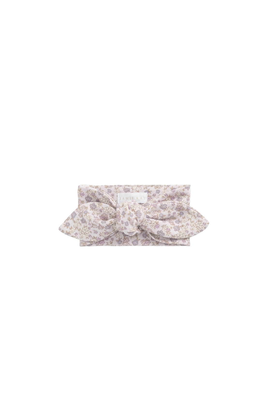 Organic Cotton Headband - Amber Floral Lilac Ash Childrens Headband from Jamie Kay USA