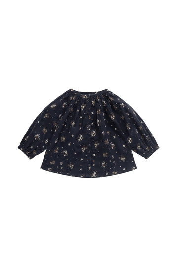 Organic Cotton Heather Blouse - Bouquet De Fleur Childrens Top from Jamie Kay USA