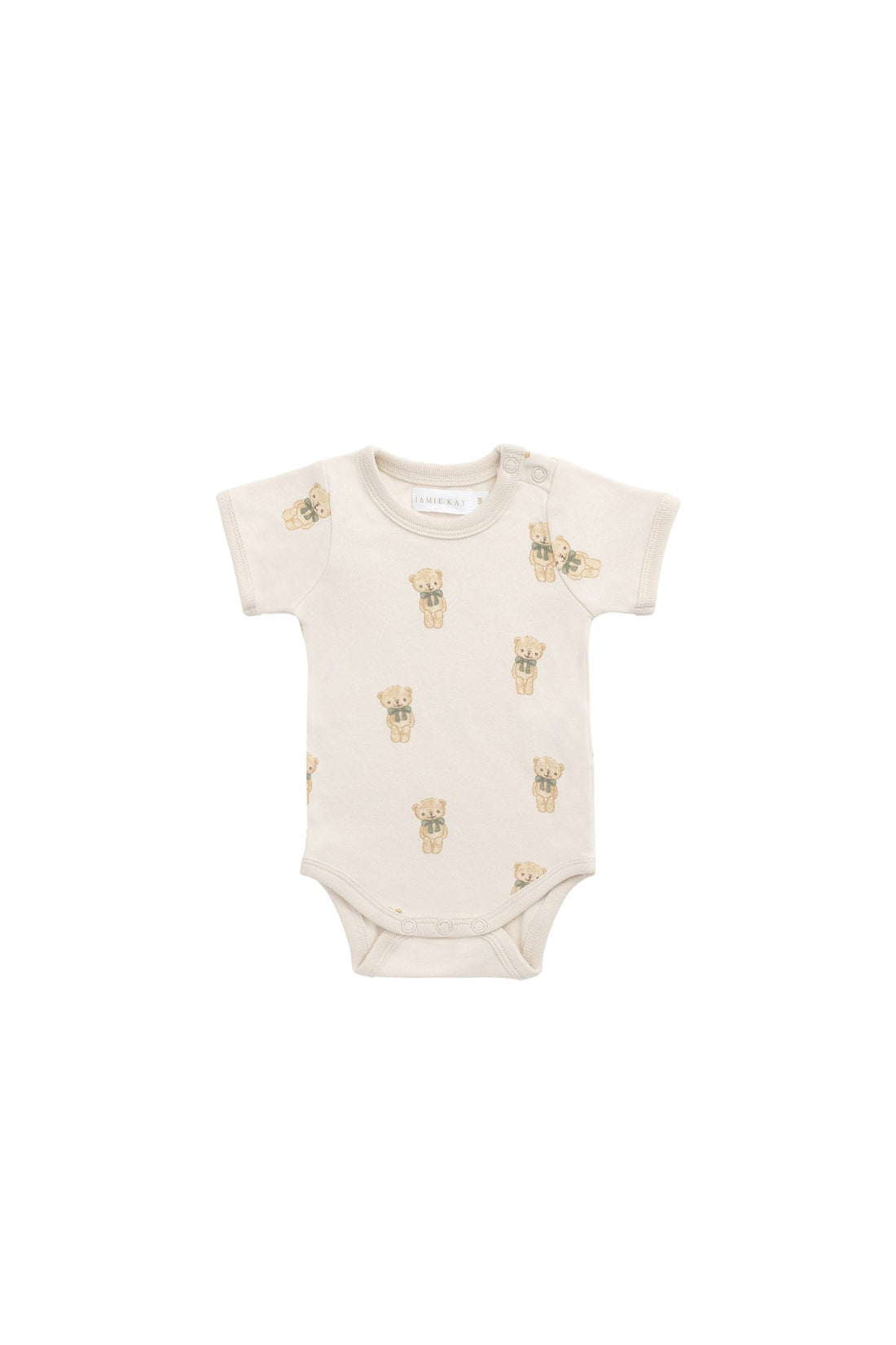 Organic Cotton Hudson Short Sleeve Bodysuit - Little Ted Childrens Bodysuit from Jamie Kay USA