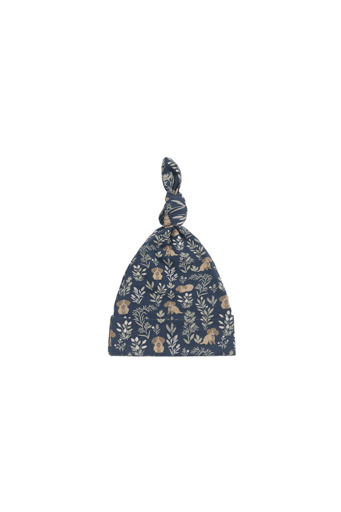 Organic Cotton Knot Beanie - Charlies Backyard Navy Childrens Beanie from Jamie Kay USA